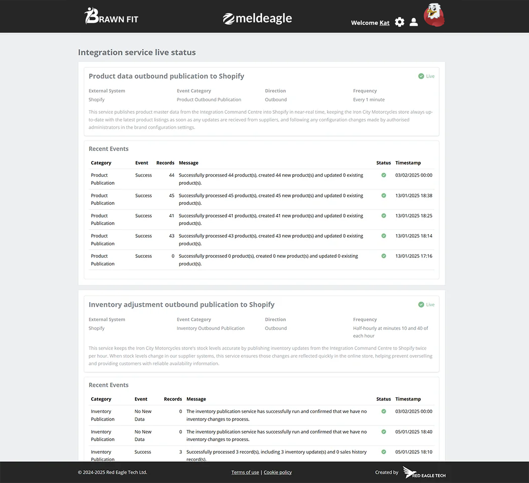Meldeagle Live Dashboard