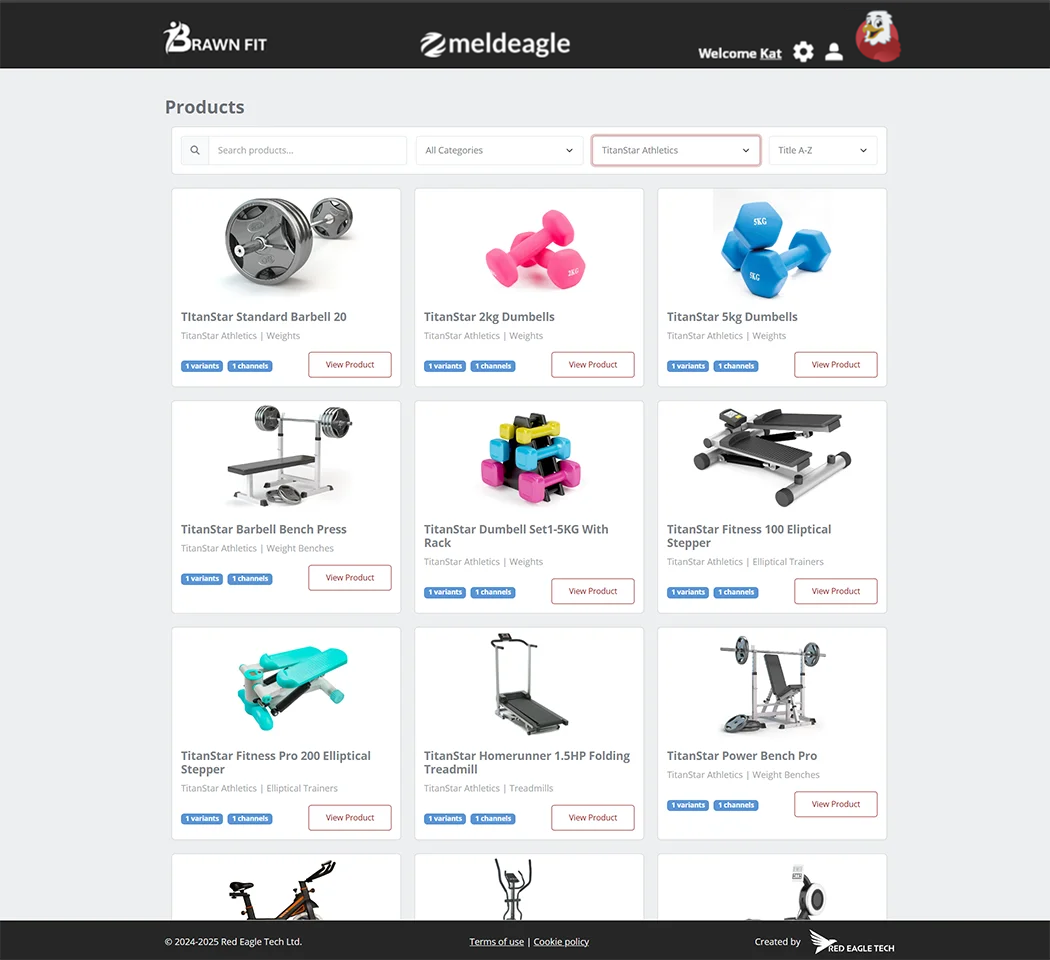 Meldeagle Products Interface