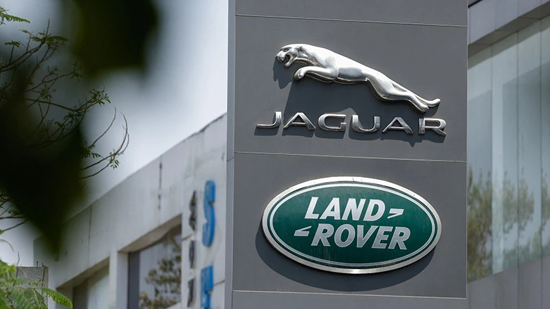 Jaguar Land Rover factory logo sign