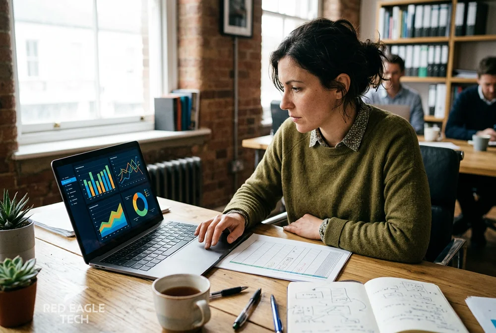 A UK professional moving from Excel to Power BI, building a report at their desk