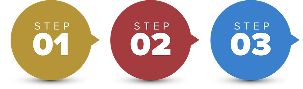Red Eagle Tech process steps: 1, 2 & 3